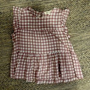 Gingham Peplum Top